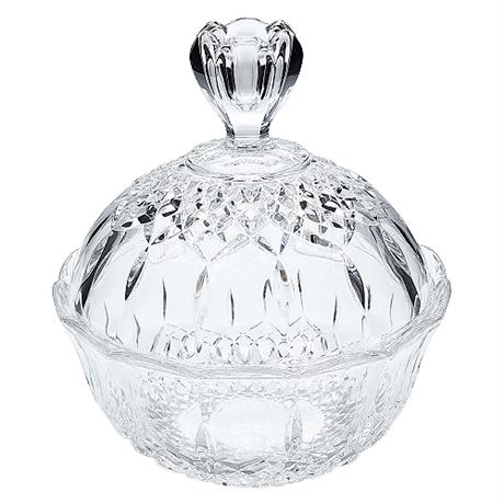 Vintage Royal Crystal Rock Covered Candy Dish