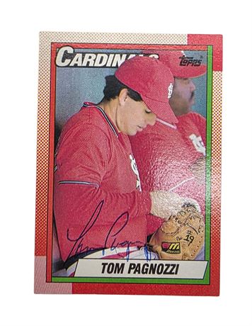 Hand Signed Tom Pagnozzi Autographed Baseball Card