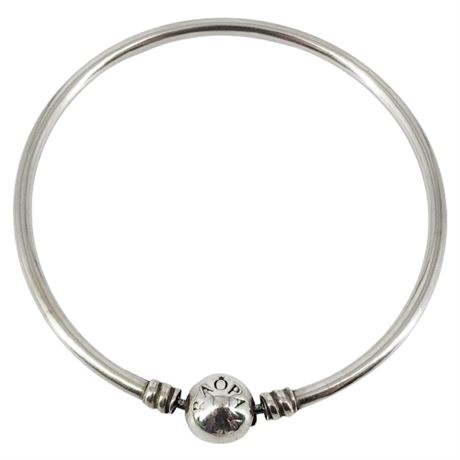 Genuine Pandora Sterling Silver Moments Bangle Bracelet