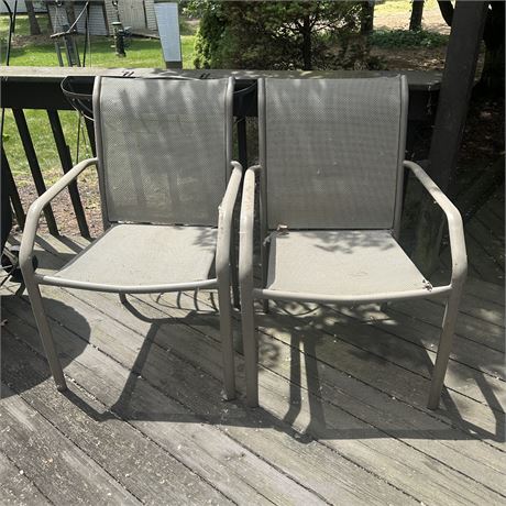 Pair Aluminum Patio Chairs