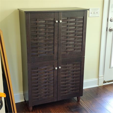 Baxton Studio Composite Wood 4-Door Entryway Storage Cabinet