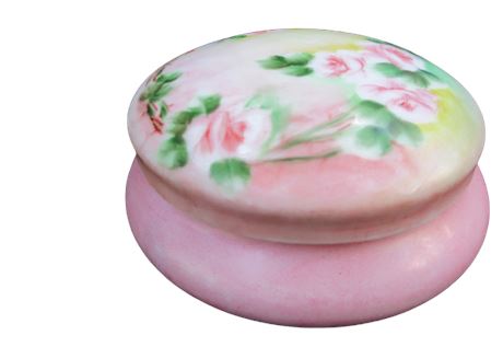 Vintage 1911 Bavaria Porcelain Pink Floral Trinket/Vanity Dish