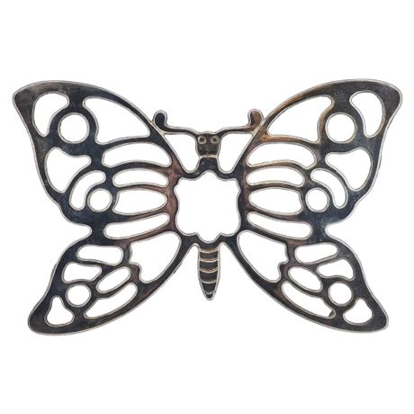 Vintage Leonard Silverplate Butterfly Trivet, Made in Italy