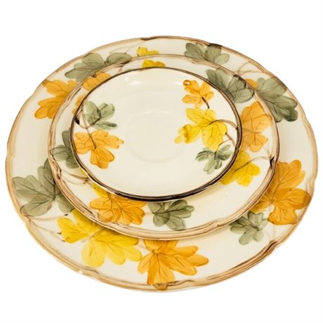 Vintage Franciscan "October" 3pc Dinnerware Plate Set