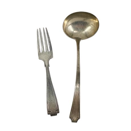 Vintage Sterling Silver Ladle & Childs Fork
