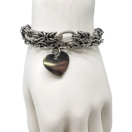 Pair Stainless Steel Chain Link Bracelets
