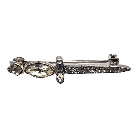 Small Rhinestone Sword Brooch