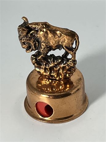 Small 2 inch copper bull  pencil sharpener