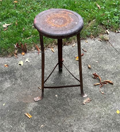 Vintage metal shop stool