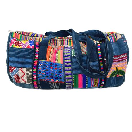 Vintage Guatemalan Quilted Duffel Bag