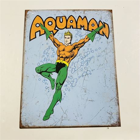 ‘Aquaman’ 12.5x16” Retro Metal Sign