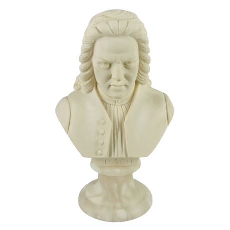 1967 Bach Bust Alabaster Sculpture Signed A Giannelli