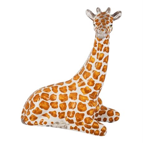 Vintage Italian Ceramic Smug Giraffe Figurine