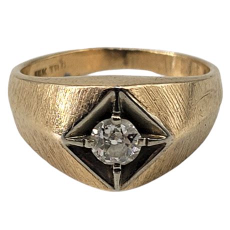 14K Gold Old European/Mine Cut Diamond Ring