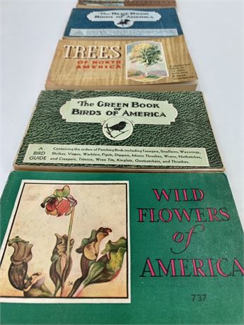 5 1930s Bird, Butterfly, Flower & Tree Identification Pocket Field Books