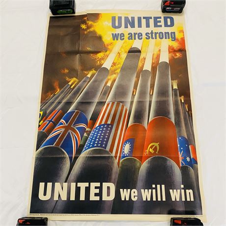 Original WW2 Allied ‘We Are Strong’ Lithograph Poster