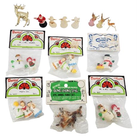 Vintage Christmas Miniatures Lot, Some New Old Stock