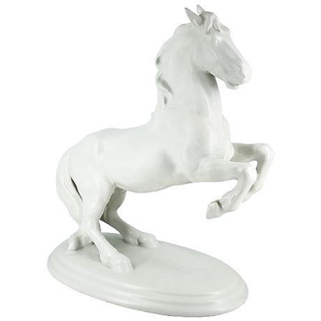 Mid-Century Keramos Lipizzaner Stallion Austrian Ceramic Statuette