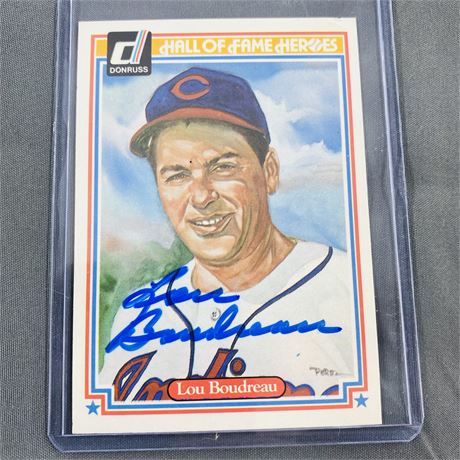 Signed 1983 Donruss Lou Boudreau Hall of Fame Heroes