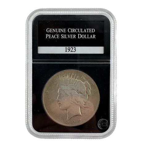 Circulated 1923 P Peace Silver Dollar
