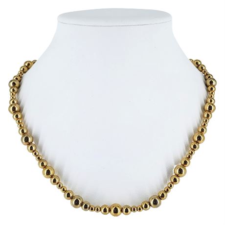 Vintage Gold Tone Chain Strung Beaded Necklace