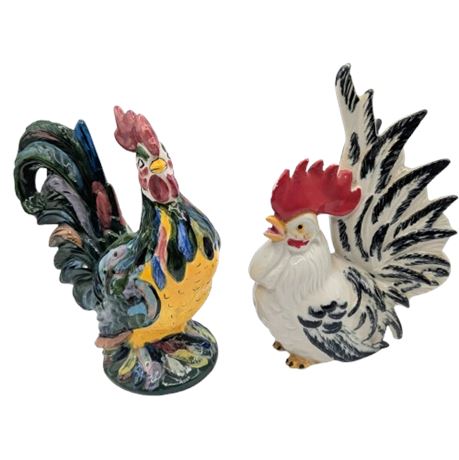 Two Ceramic Chickens