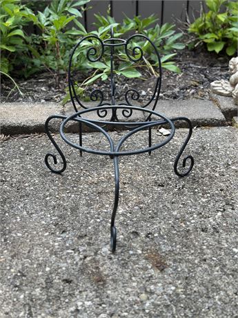 Two Black Metal Plant Stands