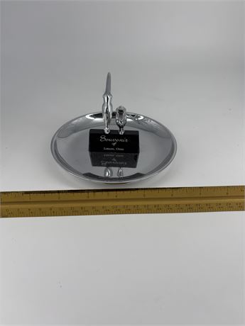 Souvenir Of Lorain Silver Crow Ashtray