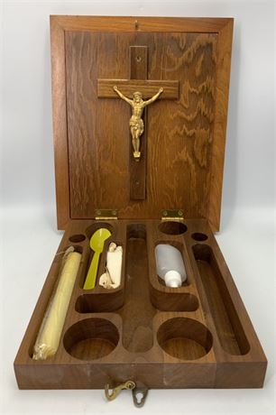 Vintage Sick Call, Catholic Priest Last Rites Death Box