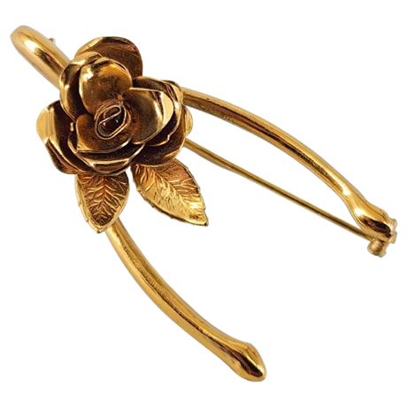 Vintage CORO Wishbone Flower Brooch