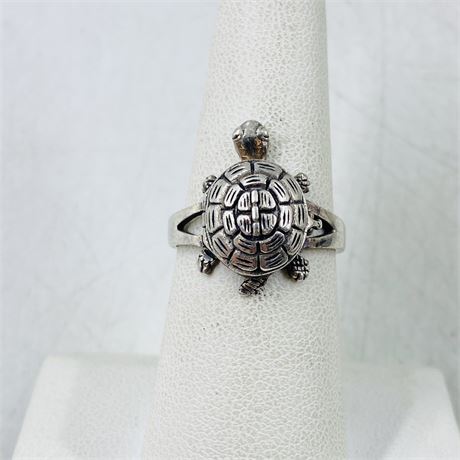 4g Vntg Sterling Turtle Ring Size 7