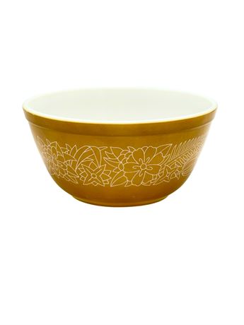 Vtg Orange/Brown "Woodland" Pyrex Bowl, 1.5 Quart
