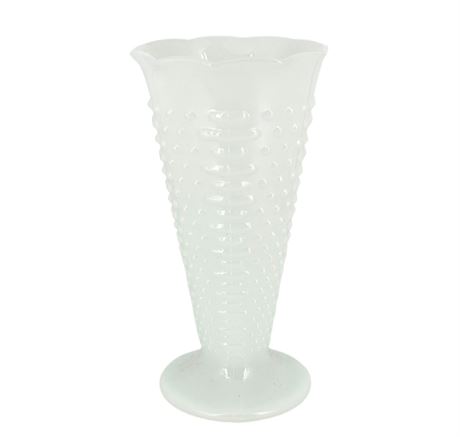 VTG Milk Glass Hobnail Flower Vase