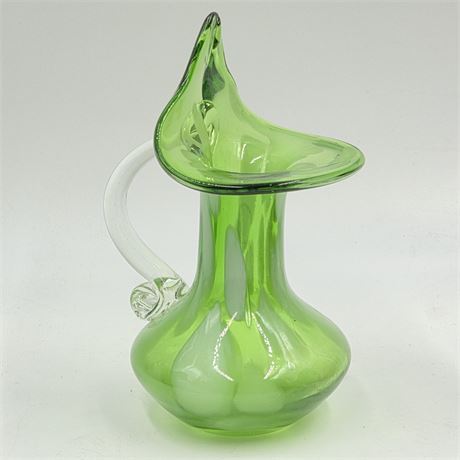 Hand Blown Green Art Glass Vase