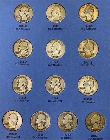 1932-1945 Washington Head Quarter Coin Collection