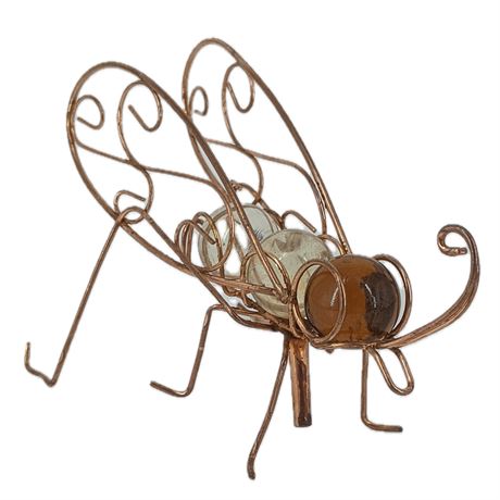 Vintage Wire Art Moth with Marbles