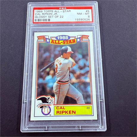 PSA 8 - 1989 Topps Glossy Cal Ripken Jr #5