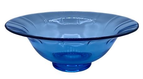 Depression era Willow Blue Optic Cambridge Glass Bowl