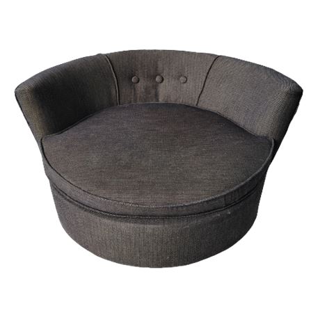 Vintage Howard Chairs Dark Gray Wide Barrel Chair
