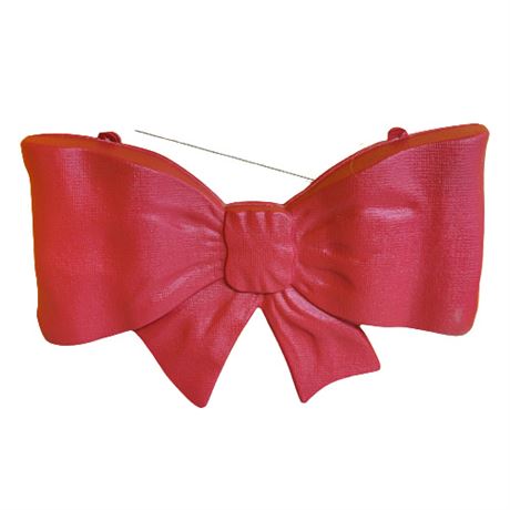 Set of 5 Large Vintage Red Plastic Bow Tie Display Ribbons