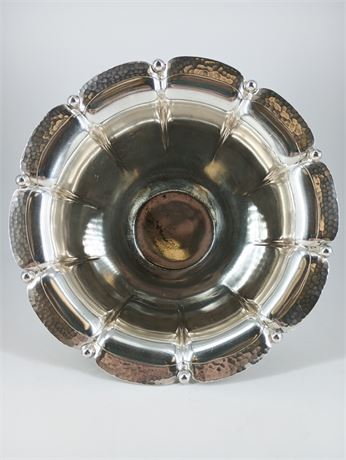 1950s Silver-Plated Scalloped Center Bowl by Wallace