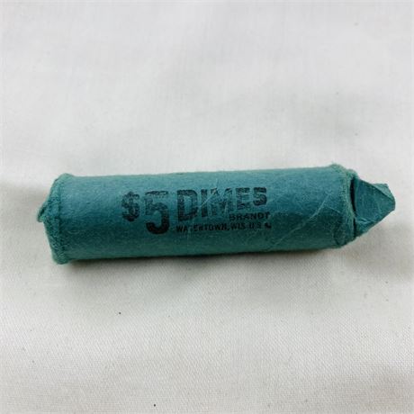 1946 GEM BU $5 Roll Silver Dimes