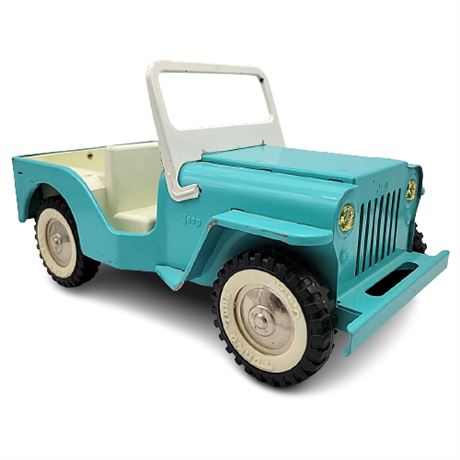1960s Tonka Turquoise & White Jeep Runabout Dispatcher