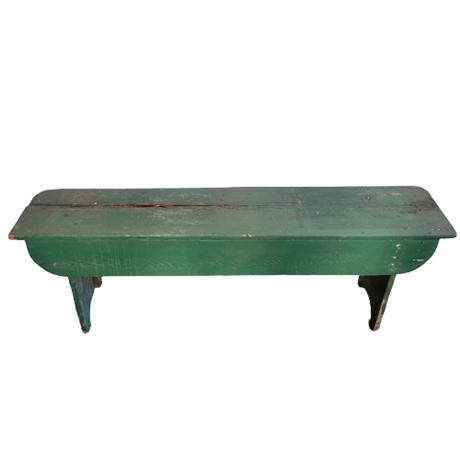 Green Solid Wood Bench