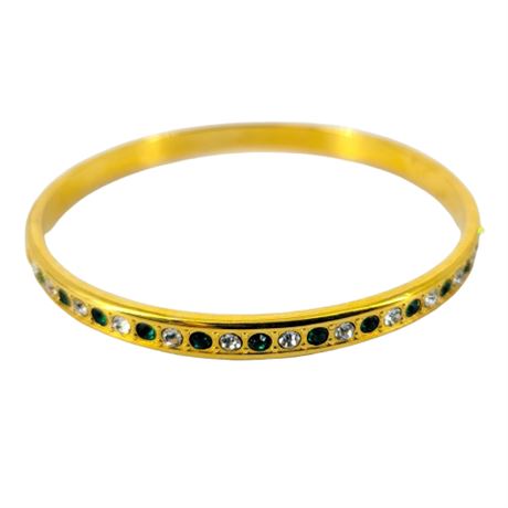 Vintage Monet Gold Tone and Rhinestone Bracelet