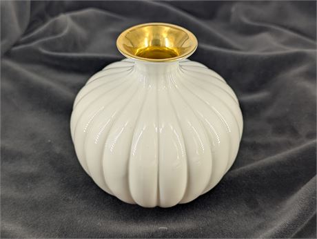 LENOX USA porcelain vase 24k gold trim