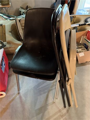 4 Chairs 2 Folding & 3 Stacking