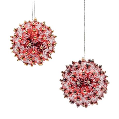 Vintage Handmade Beaded Sputnik Ball Ornaments
