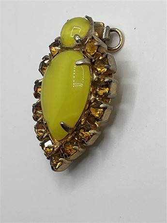 Vintage Yellowstone with rhinestones, diamond shape pendant