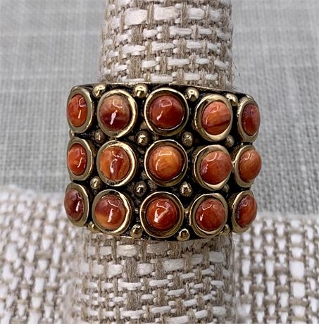 Quality BARSE Carnelian Cabochon Cocktail Ring